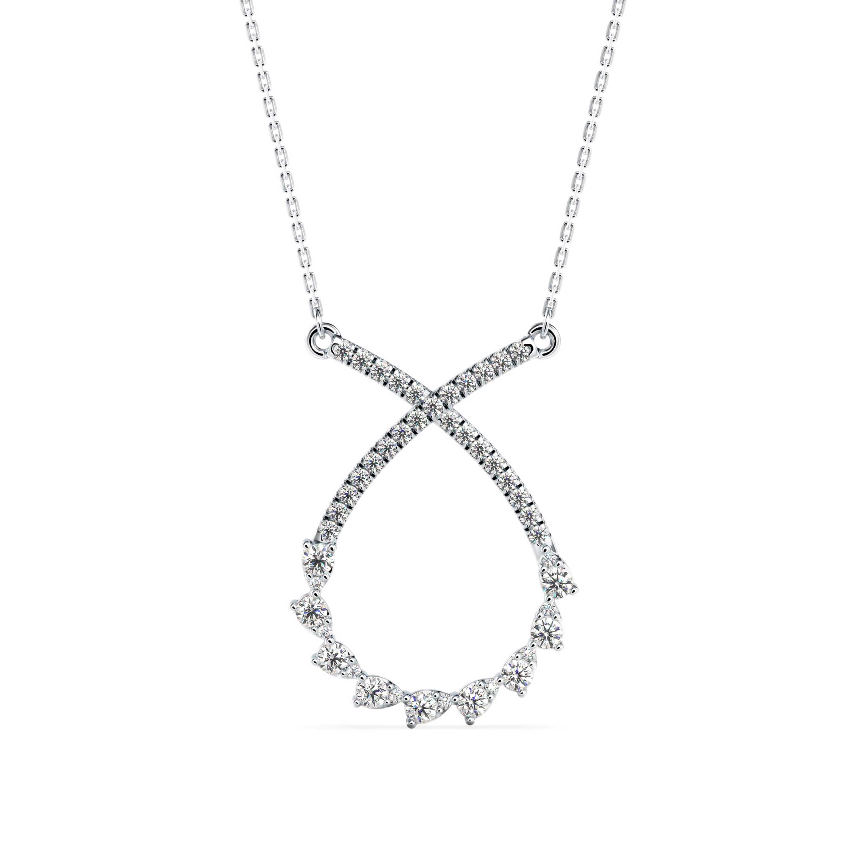 0.45Ct Infinity Style Prong Lab-Grown Diamond Gold Pendant Necklace