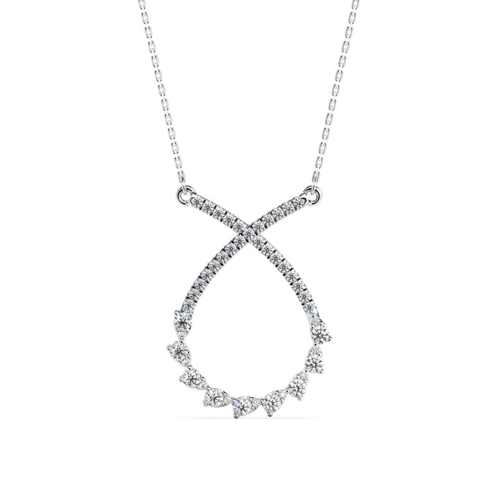 0.45Ct Infinity Style Prong Lab-Grown Diamond Gold Pendant Necklace