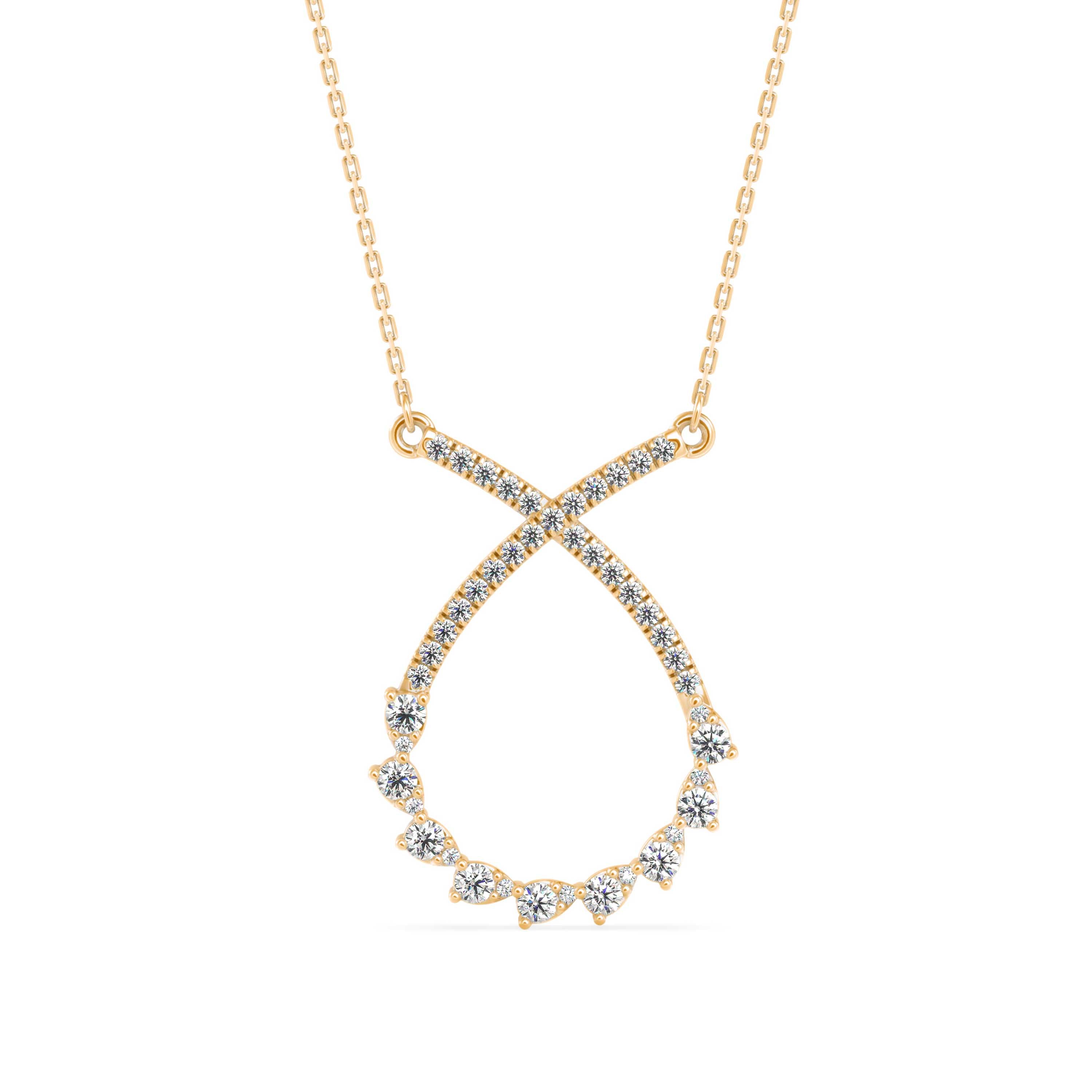 0.45Ct Infinity Style Prong Lab-Grown Diamond Gold Pendant Necklace