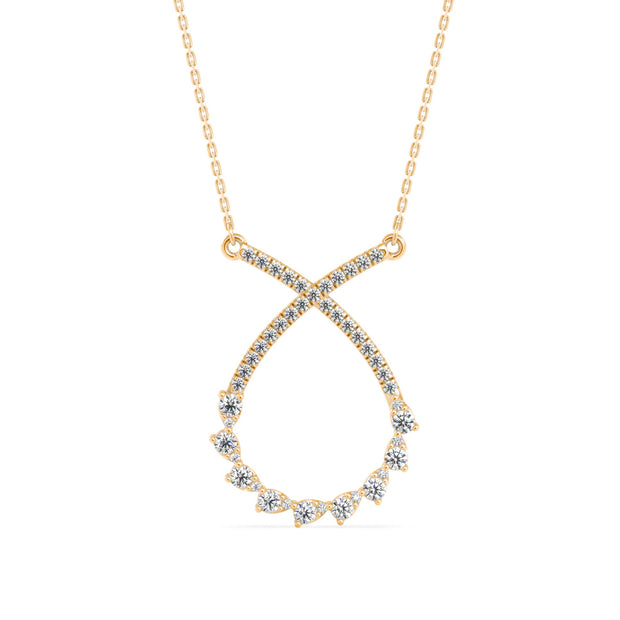0.45Ct Infinity Style Prong Lab-Grown Diamond Gold Pendant Necklace
