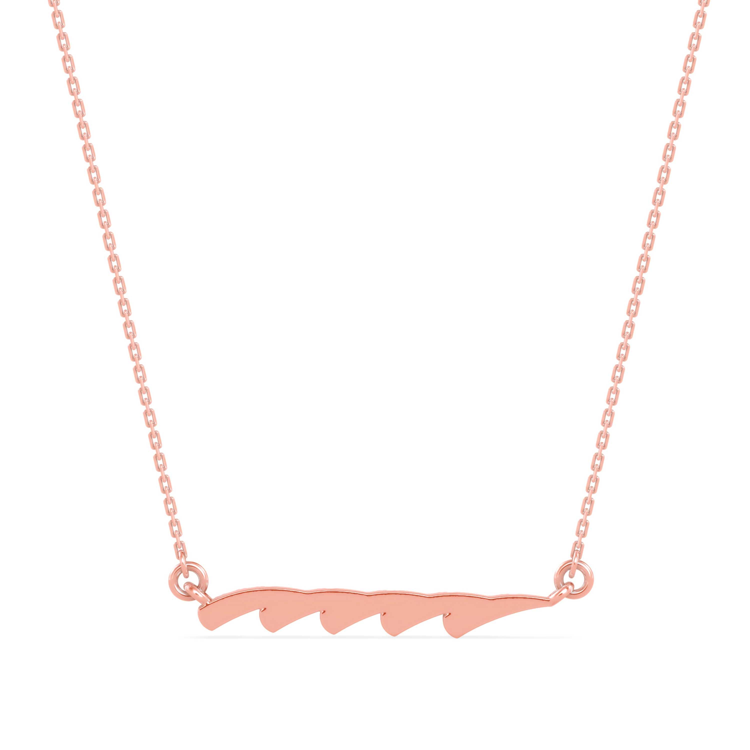 0.17Ct Feather Style Pave Lab-Grown Diamond Gold Pendant Necklace