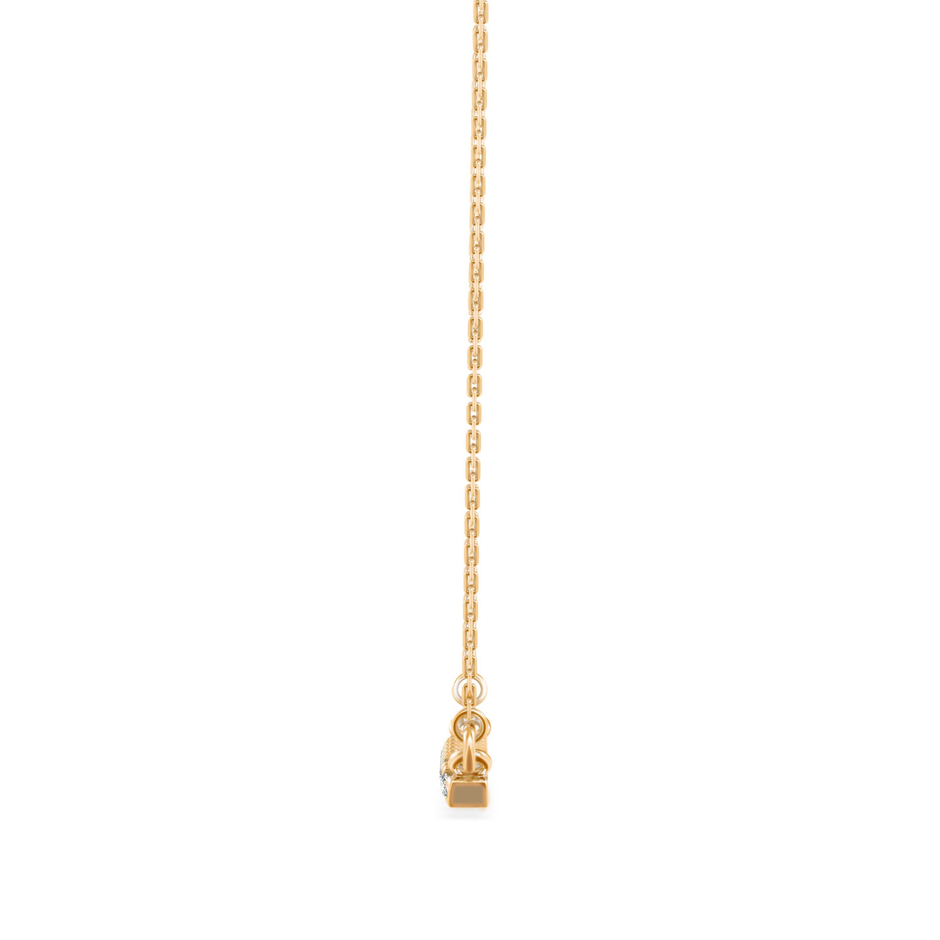 0.17Ct Feather Style Pave Lab-Grown Diamond Gold Pendant Necklace