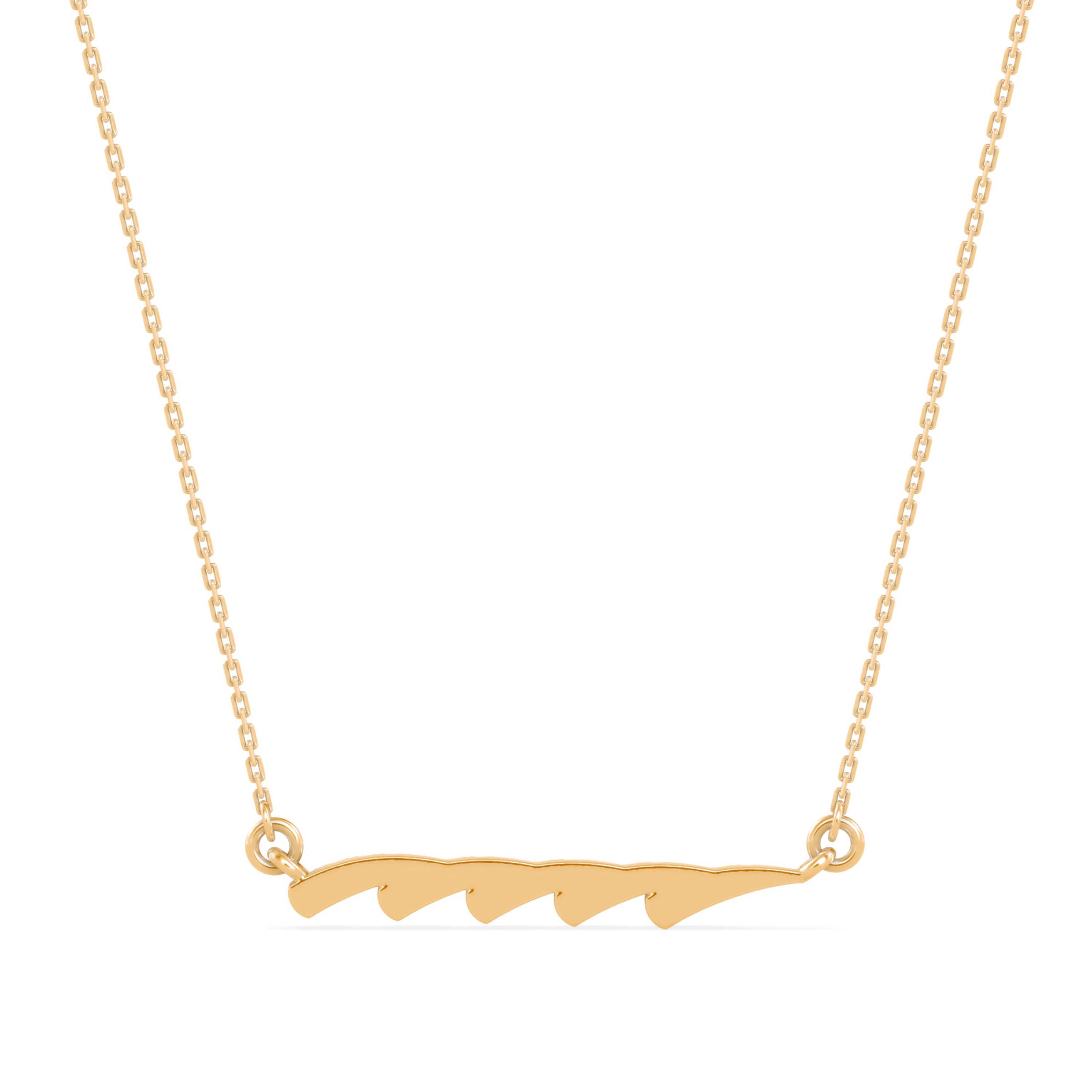 0.17Ct Feather Style Pave Lab-Grown Diamond Gold Pendant Necklace