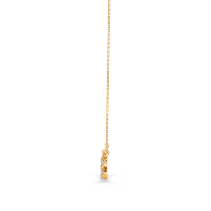 0.24Ct Curved Bar Design Pave Lab-Grown Diamond Gold Pendant Necklace
