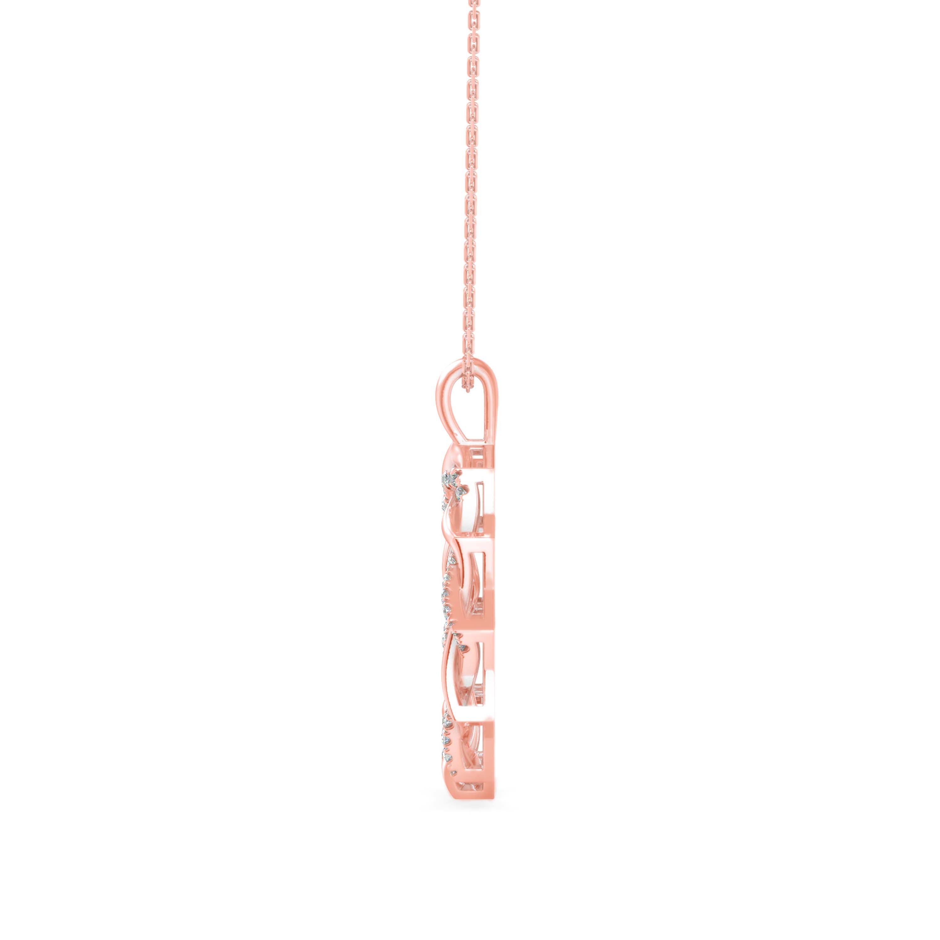 0.21Ct Sunburst Design Pave Lab-Grown Diamond Gold Pendant Necklace
