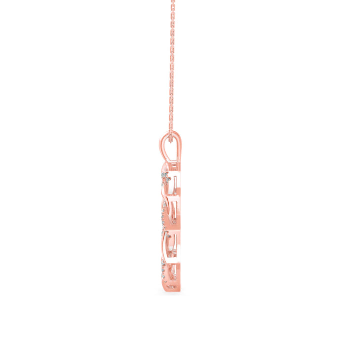 0.21Ct Sunburst Design Pave Lab-Grown Diamond Gold Pendant Necklace