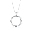 0.21Ct Sunburst Design Pave Lab-Grown Diamond Gold Pendant Necklace