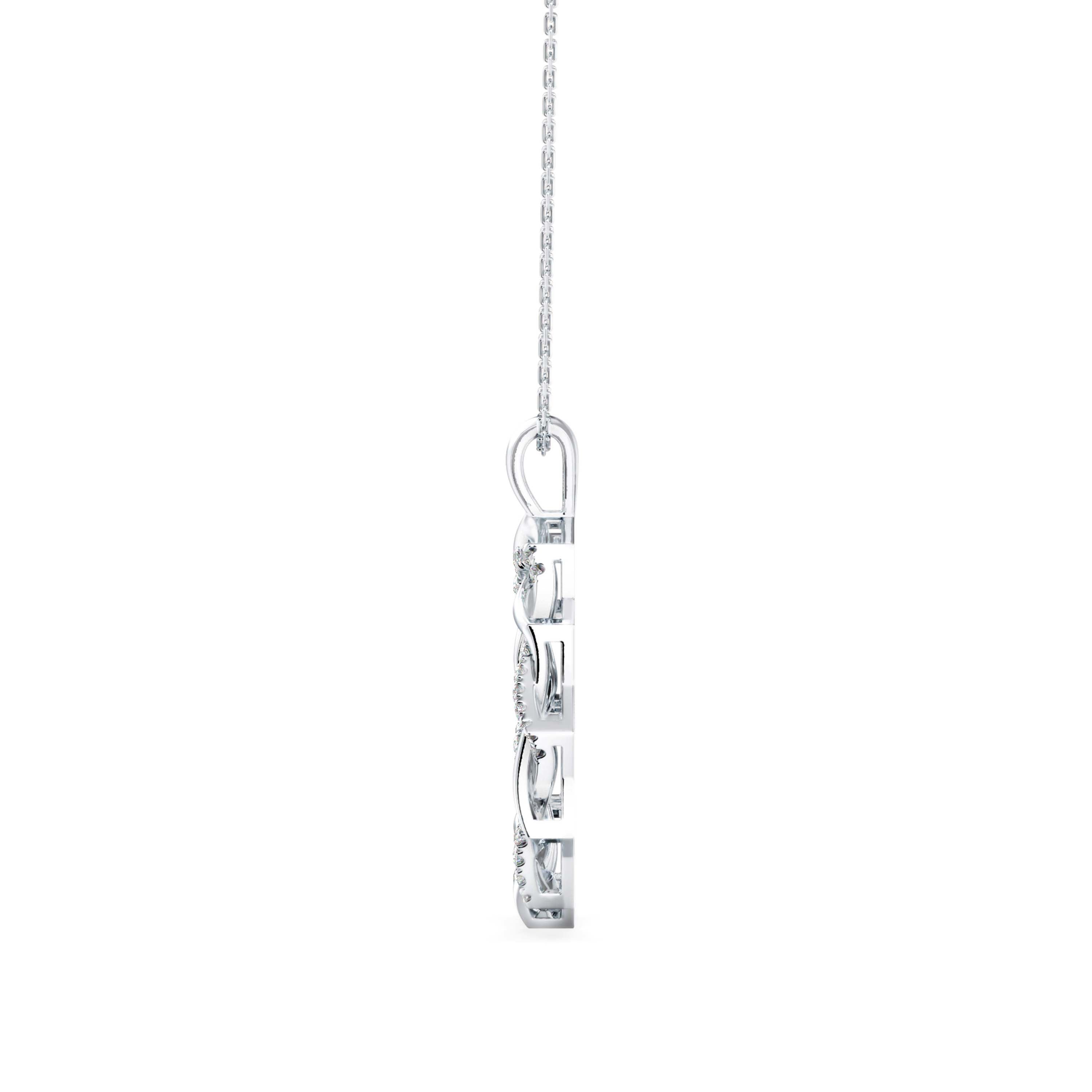0.21Ct Sunburst Design Pave Lab-Grown Diamond Gold Pendant Necklace