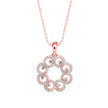 0.38Ct Floral Halo Circle Design Lab-Grown Diamond Gold Pendant Necklace