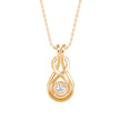 0.10Ct Twisted Infinity Style Lab-Grown Diamond Gold Pendant Necklace