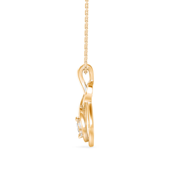 0.10Ct Twisted Infinity Style Lab-Grown Diamond Gold Pendant Necklace