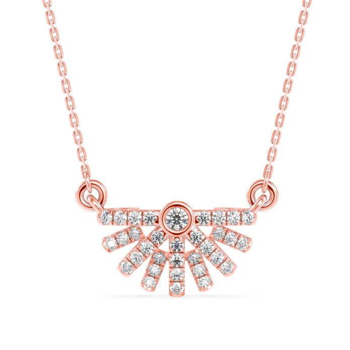 0.23Ct Round Bezel Lab-Grown Diamond Gold Pendant Necklace