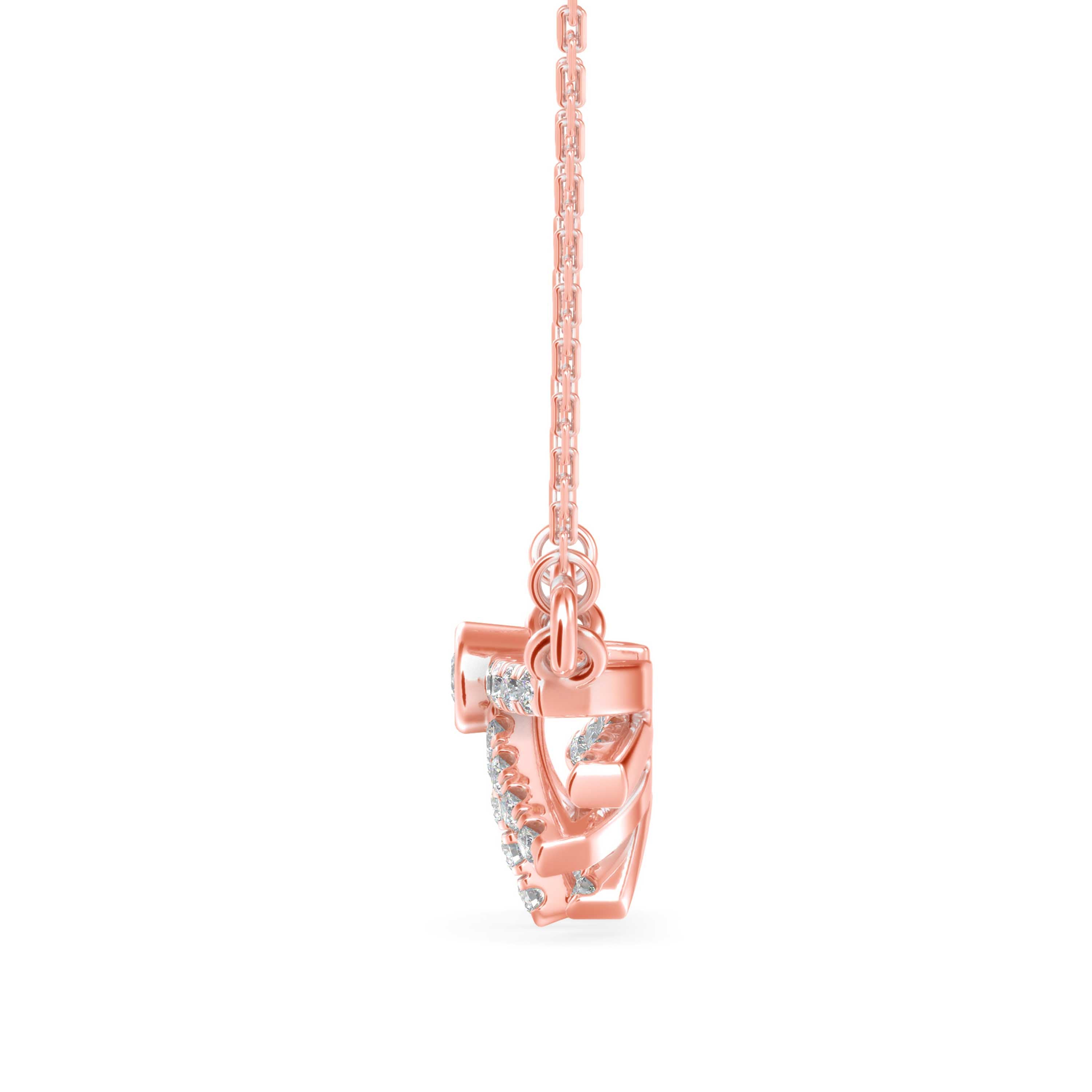 0.23Ct Round Bezel Lab-Grown Diamond Gold Pendant Necklace