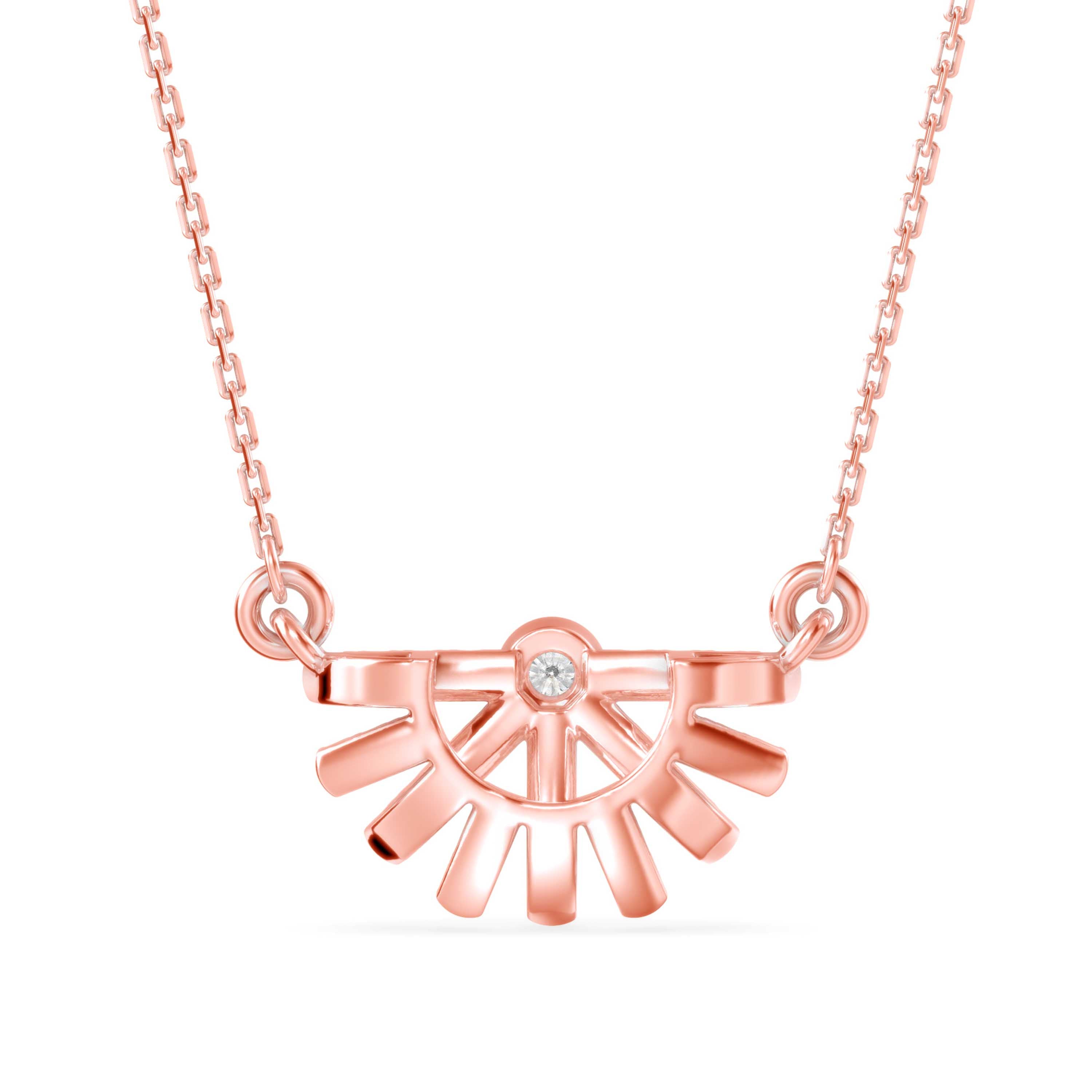 0.23Ct Round Bezel Lab-Grown Diamond Gold Pendant Necklace