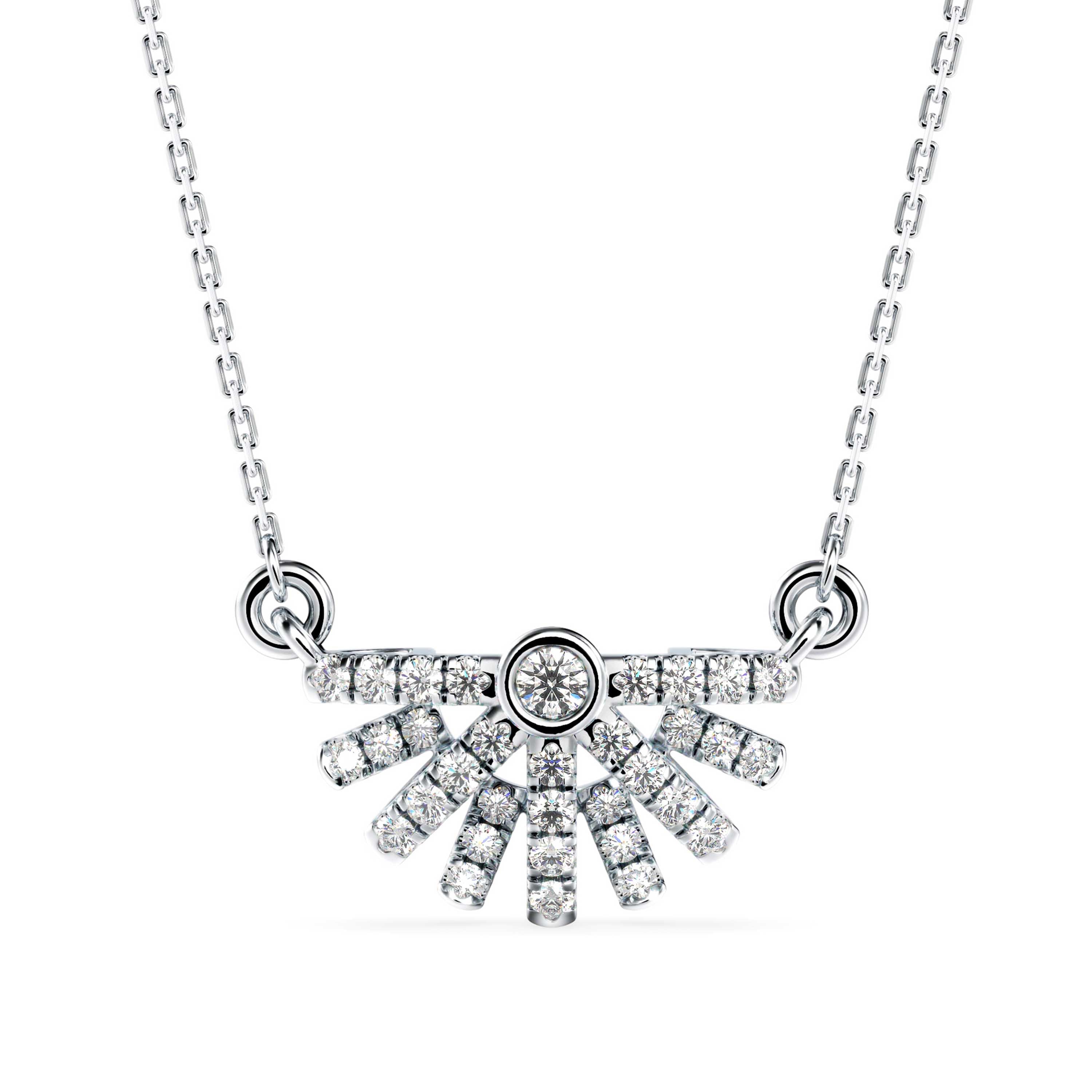 0.23Ct Round Bezel Lab-Grown Diamond Gold Pendant Necklace