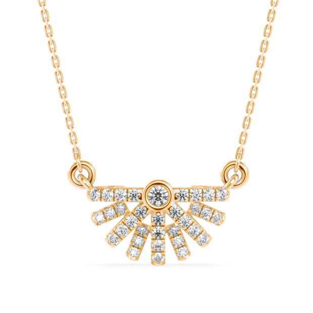 0.23Ct Round Bezel Lab-Grown Diamond Gold Pendant Necklace