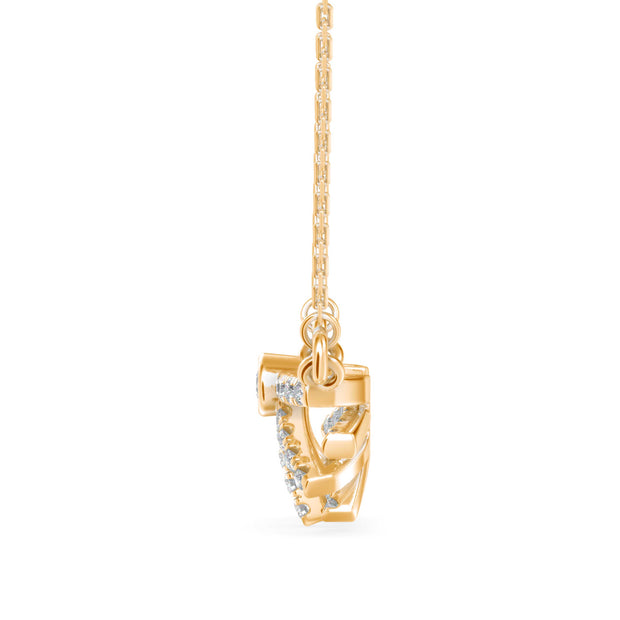 0.23Ct Round Bezel Lab-Grown Diamond Gold Pendant Necklace