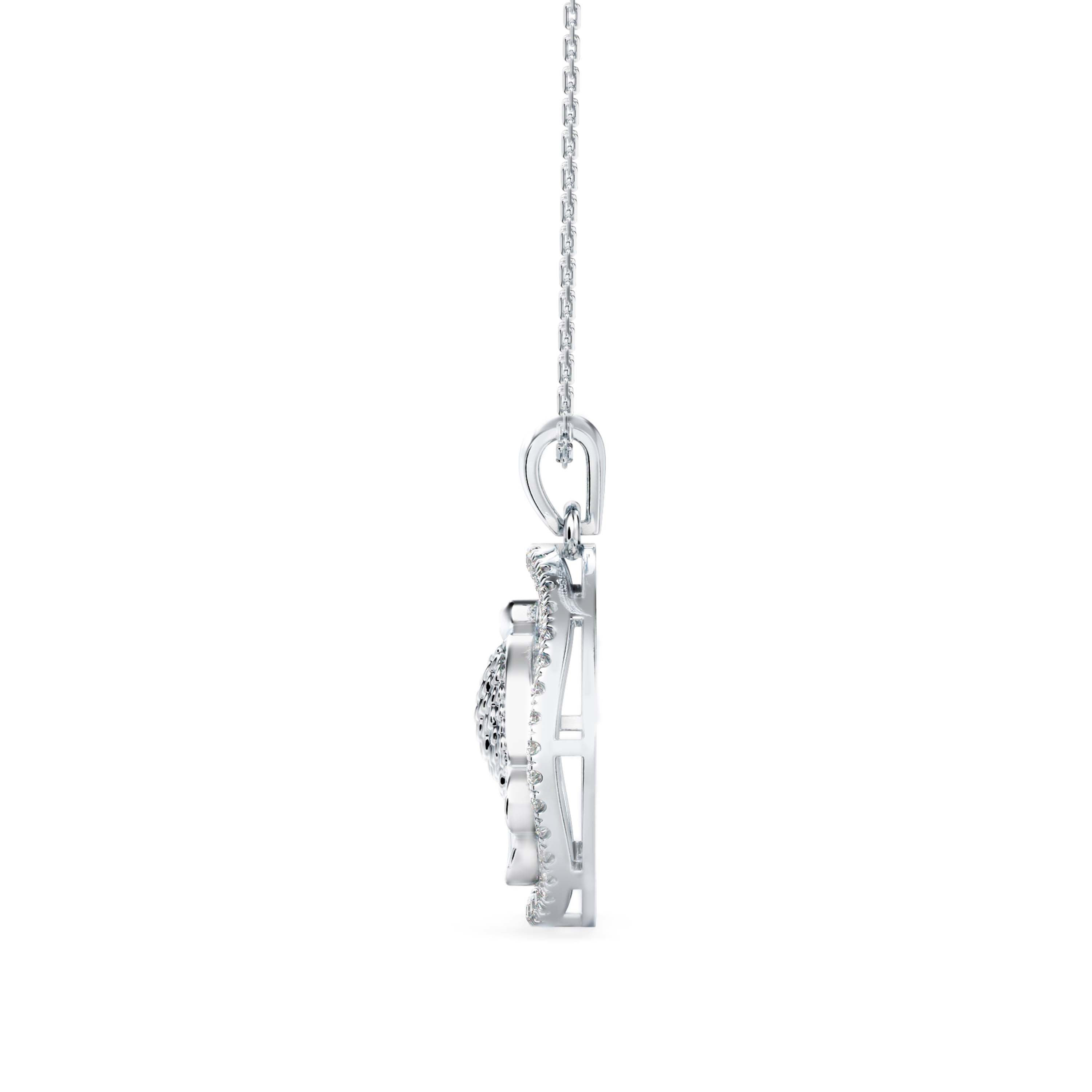 0.26Ct Fish Shape Pave Lab-Grown Diamond Gold Pendant Necklace