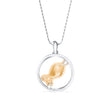 0.26Ct Fish Shape Pave Lab-Grown Diamond Gold Pendant Necklace