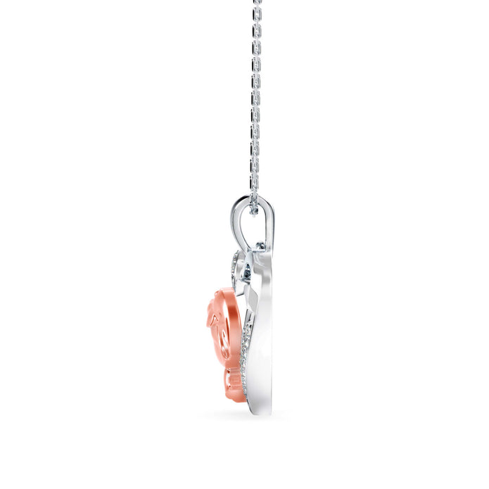 0.09Ct Elephant Heart Shape Lab-Grown Diamond Gold Pendant Necklace