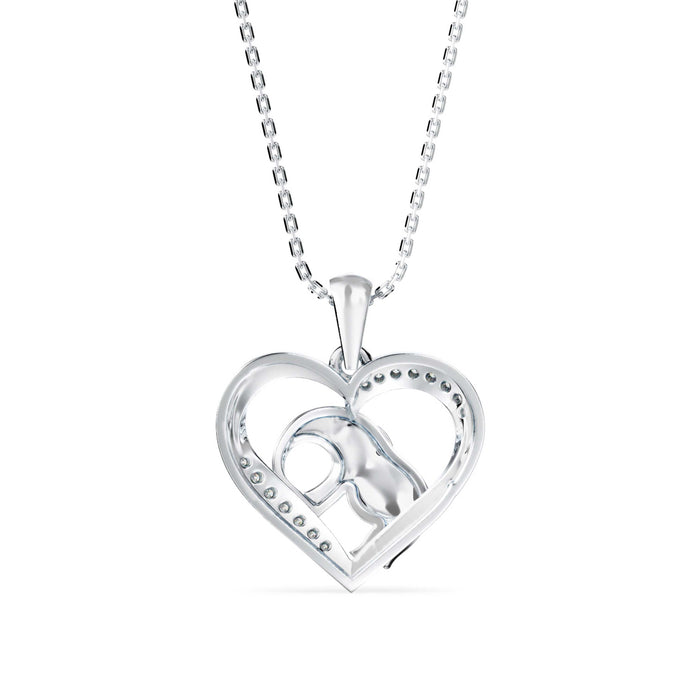 0.09Ct Elephant Heart Shape Lab-Grown Diamond Gold Pendant Necklace