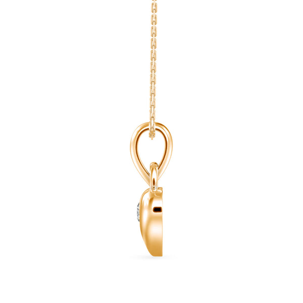 0.12Ct Heart Shape Flush Lab-Grown Diamond Gold Pendant Necklace