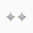 Princess Cut Lab-Grown Diamond Gold Stud Earrings