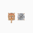Cushion Cut Lab-Grown Diamond Gold Stud Earrings
