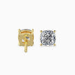 Cushion Cut Lab-Grown Diamond Gold Stud Earrings