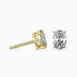 Oval Cut Lab-Grown Diamond Gold Stud Earrings