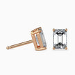 Emerald Cut Lab-Grown Diamond Gold Stud Earrings