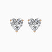 Heart Prong Set Lab-Grown Diamond Gold Stud Earrings