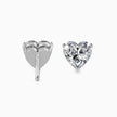 Heart Prong Set Lab-Grown Diamond Gold Stud Earrings