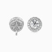 Round Halo Lab-Grown Diamond Gold Stud Earrings