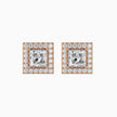 Princess Halo Lab-Grown Diamond Gold Stud Earrings
