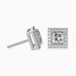 Princess Halo Lab-Grown Diamond Gold Stud Earrings
