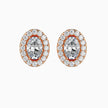 Oval Halo Lab-Grown Diamond Gold Stud Earrings