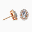 Oval Halo Lab-Grown Diamond Gold Stud Earrings