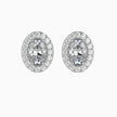 Oval Halo Lab-Grown Diamond Gold Stud Earrings