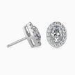 Oval Halo Lab-Grown Diamond Gold Stud Earrings