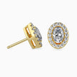 Oval Halo Lab-Grown Diamond Gold Stud Earrings