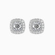 Cushion Prong With Halo Lab-Grown Diamond Gold Stud Earrings