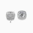 Cushion Prong With Halo Lab-Grown Diamond Gold Stud Earrings