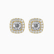 Cushion Prong With Halo Lab-Grown Diamond Gold Stud Earrings
