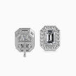 Emerald Halo Lab-Grown Diamond Gold Stud Earrings