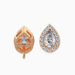 Pear Prong With Halo Lab-Grown Diamond Gold Stud Earrings