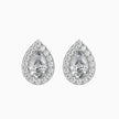 Pear Prong With Halo Lab-Grown Diamond Gold Stud Earrings