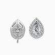 Pear Prong With Halo Lab-Grown Diamond Gold Stud Earrings