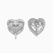 Heart Halo Lab-Grown Diamond Gold Stud Earrings