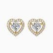 Heart Halo Lab-Grown Diamond Gold Stud Earrings